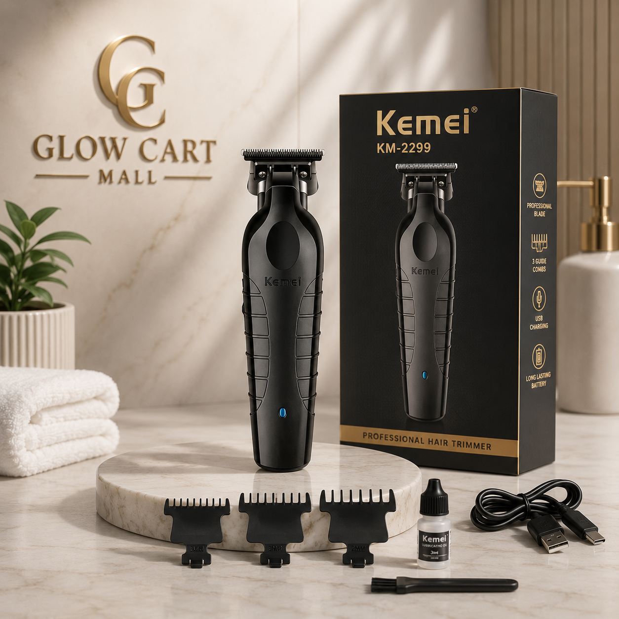 Kemei KM-2299 Professional Wireless Hair Clipper For Men